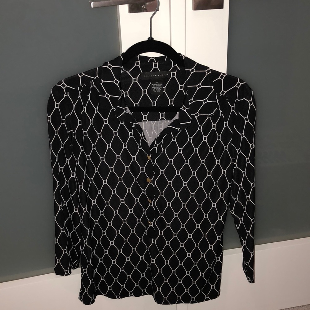 Black and white button down